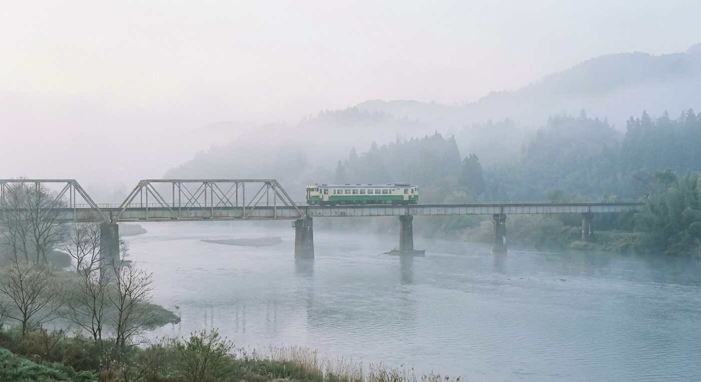 Train on bridge